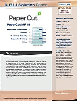 BLI Solutions Report - PaperCut MF