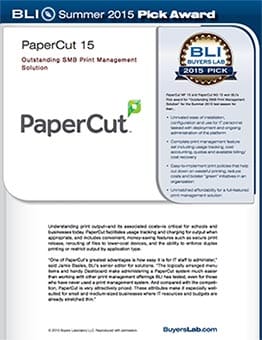 BLI Outstanding SMB Print Management Solution