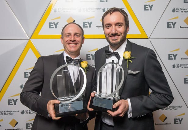 Chris Dance and Matt Doran from PaperCut win the 2014 EY Entrepreneur Of The Year Technology Category