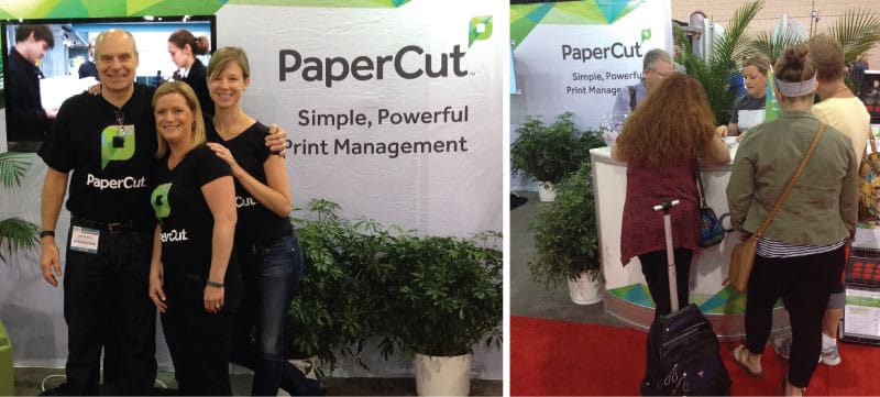 Pictured above: PaperCut team and our busy booth