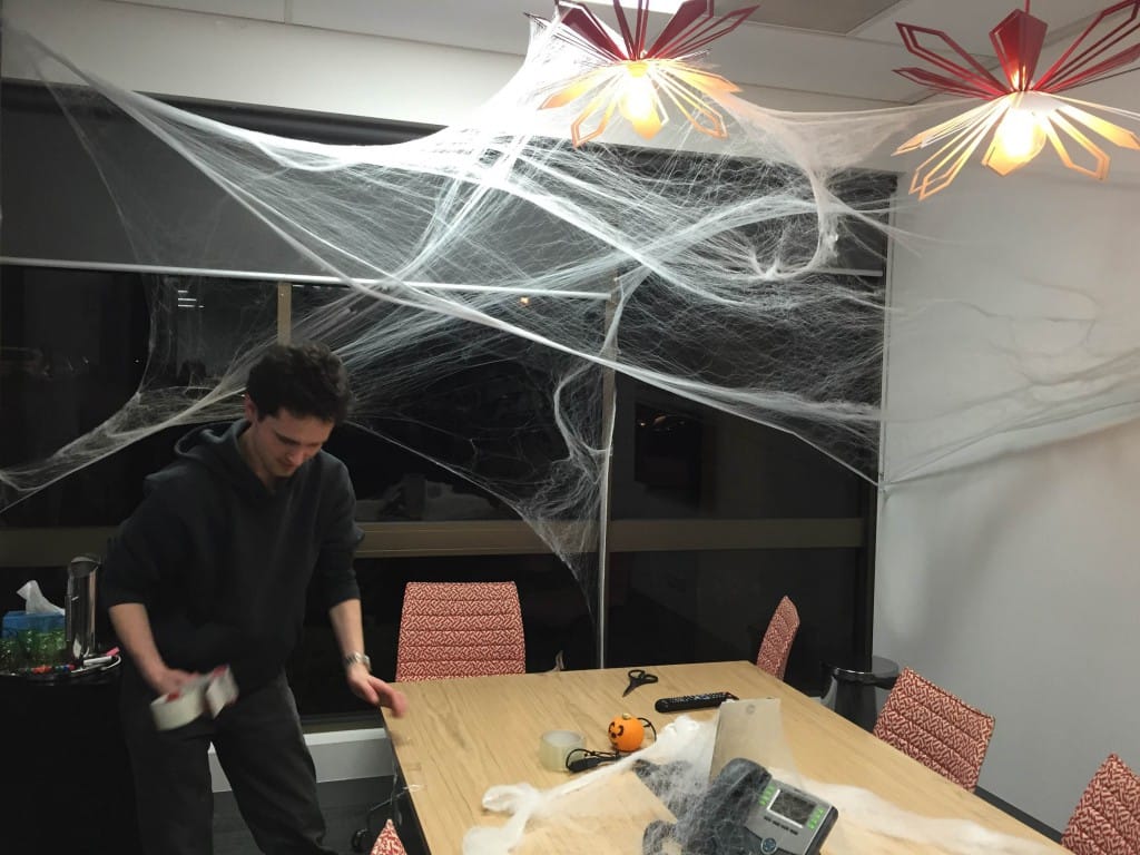Another day in the office, getting ready for Halloween