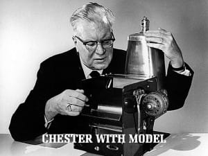 Chester Carlson with his early printer