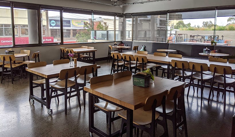 The PaperCut cafe is deserted during the COVID-19 lockdown