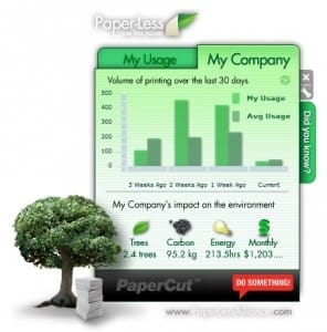 The new Paper-Less Desktop Widget to track and compare paper usage.
