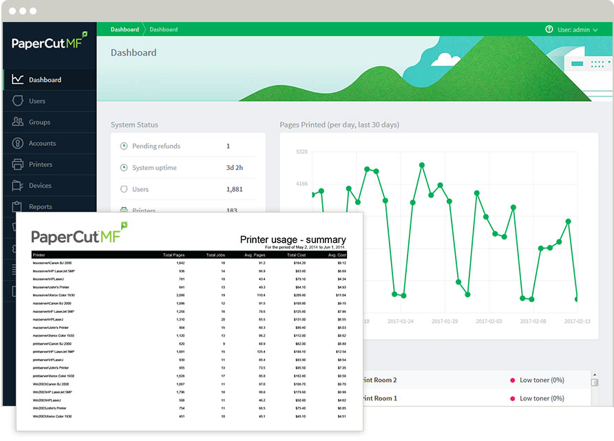 PaperCut MF Admin Interface