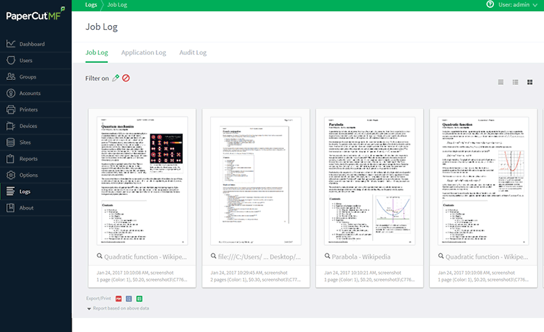 Grid view is a great way to locate jobs visually