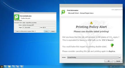 PaperCut Print Policy Alerts