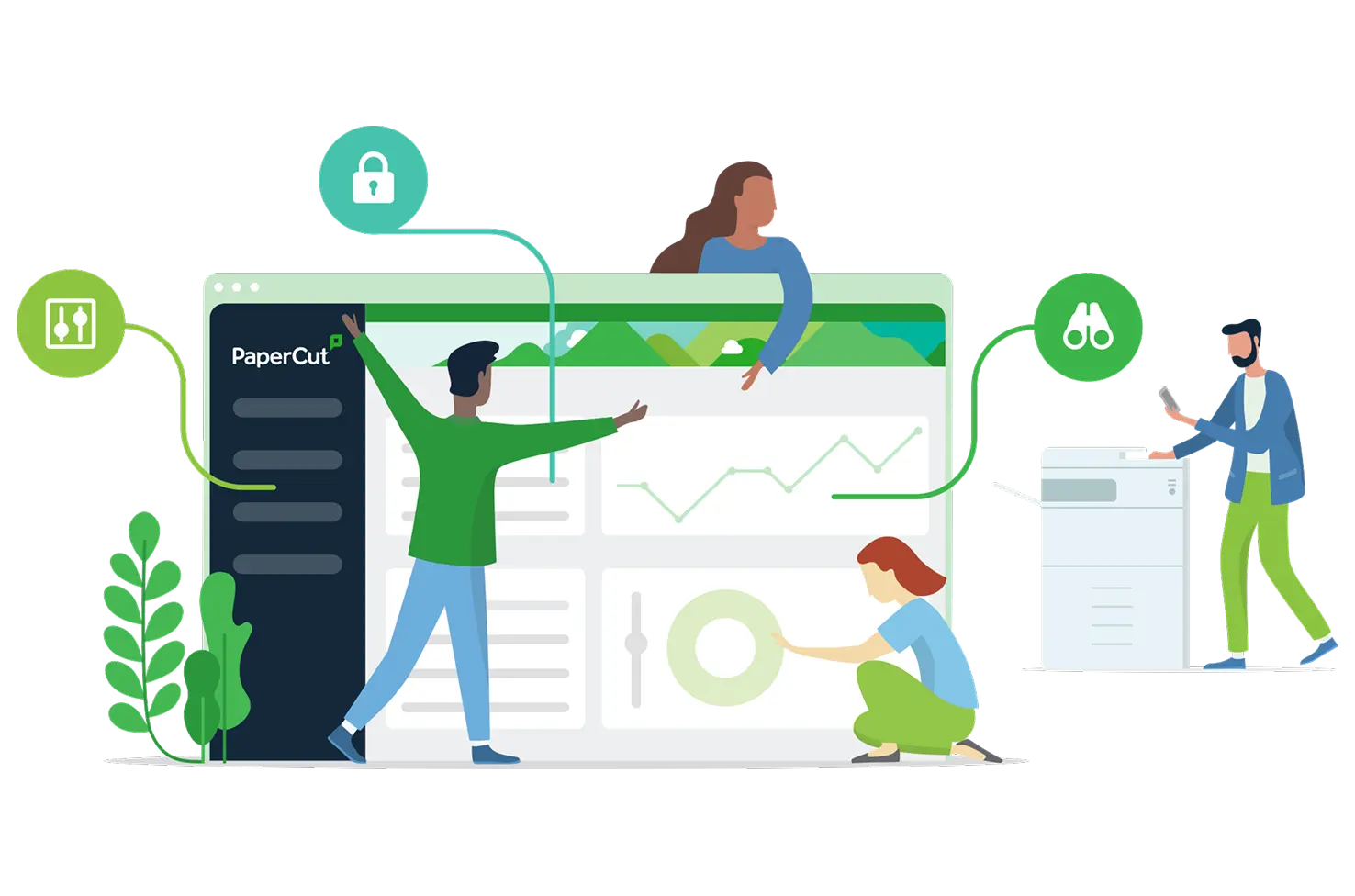 People using printers with PaperCut