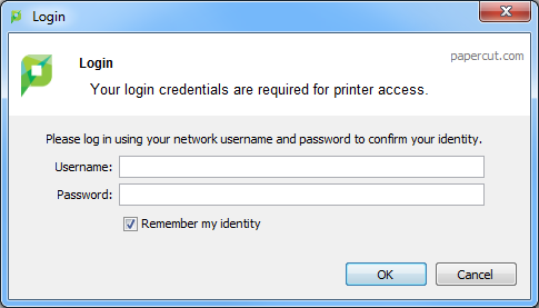 About authentication printing PaperCut