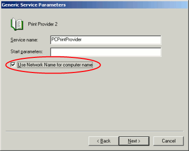 Cluster service parameters configuration