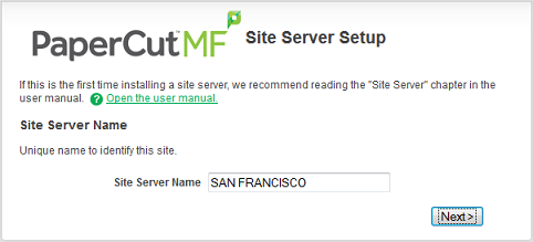 Site Server name