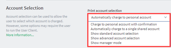 Web based Print Release showing Override option