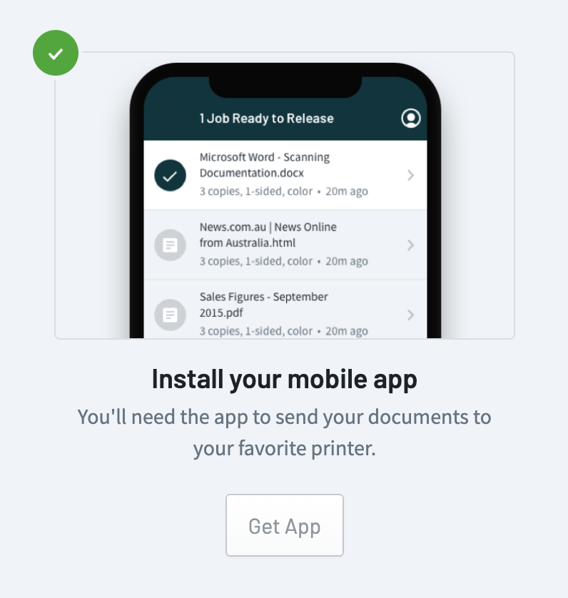 Example of setting up a mobile app button